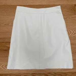 Topshop white leather skirt